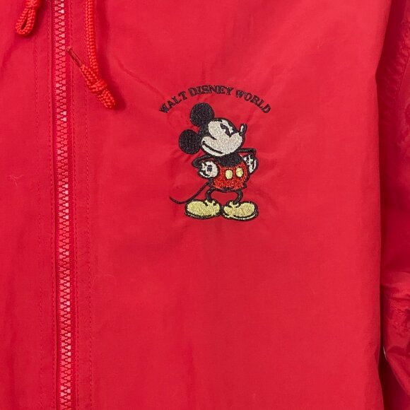 Walt Disney World Jacket Small Mickey Mouse Red Stitched Hood - Picture 4 of 6
